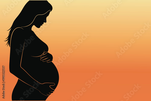 Pregnant silhouette against sunset a mother's journey and anticipation