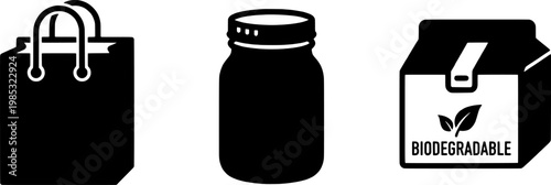 Eco friendly packaging icons