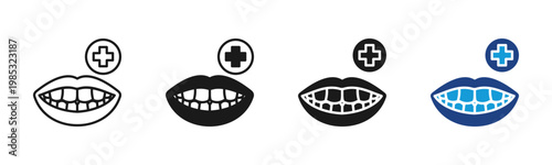 Healthy Smile icon set multiple style collection