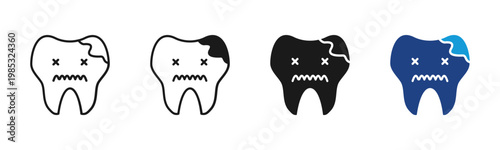Tooth Decay icon set multiple style collection
