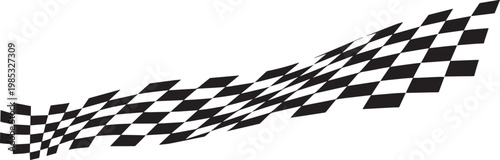 Black and White Checkered Racing Flag – Waving Finish Line Symbol of Speed and Victory