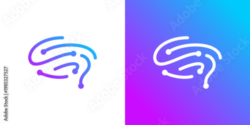 Dual meaning logo combining brain and connection elements, symbolizing intelligent systems, neural networking, data integration, and innovative thinking within a connected digital ecosystem.