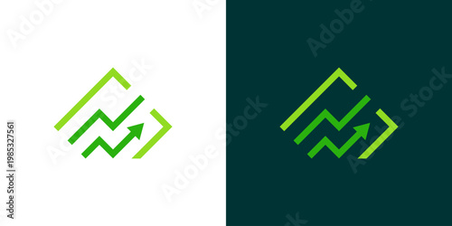 Dual meaning logo combining mountain and arrow growth elements, symbolizing ambition, progress, upward movement, resilience, and the journey toward achieving higher goals and success.