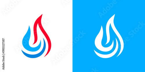 Dual meaning logo combining gas and fire elements, symbolizing energy, power, transformation, efficiency, and dynamic industrial performance.