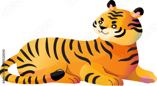Cute Lying Tiger