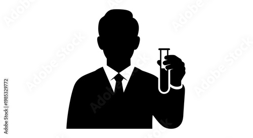 Businessman Holding Test Tube.