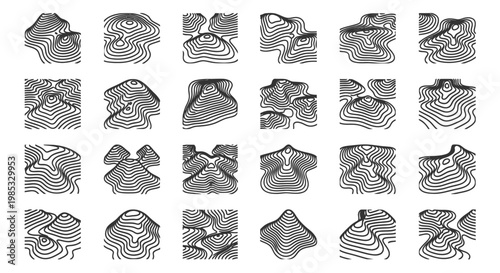 Abstract Topographic Contour Lines - Geometric Landscape Patterns