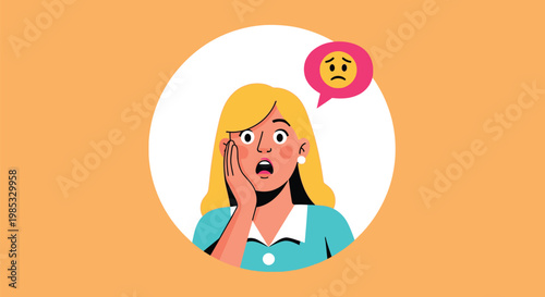 Woman looking worried and shocked