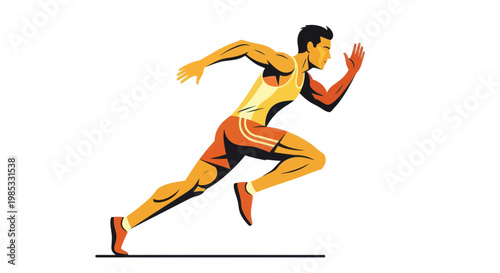 Athlete Running Fast Marathon Race Sprint Speed Man Sport
