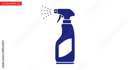 Blue Spray Bottle Icon - Cleaning Product and Disinfection Symbol