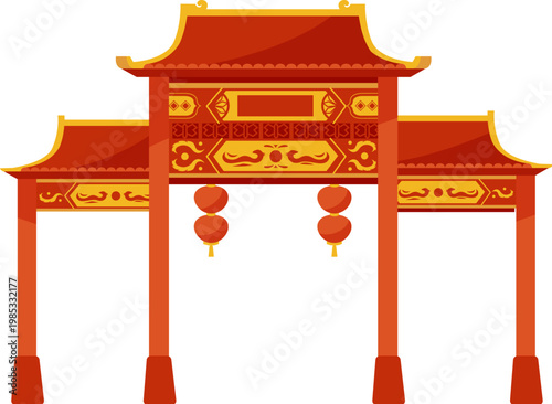 Red Chinese Gateway