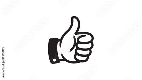 Thumb Up Hand Gesture For Approval And Success Concepts Isolated On White