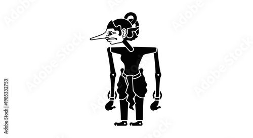Indonesian Wayang Kulit Puppet Silhouette