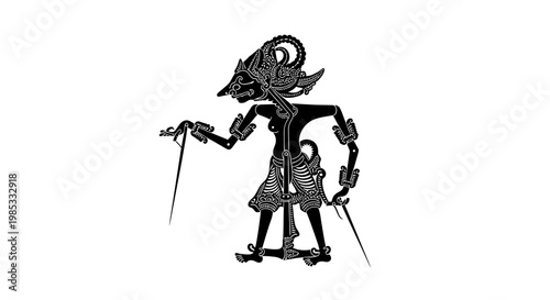 Indonesian Wayang Kulit Shadow Puppet