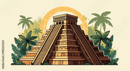 Mayan Pyramid El Castillo Chichen Itza Ancient Civilization Landmark