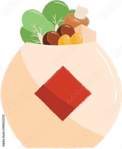 Pottery jar of vegetable