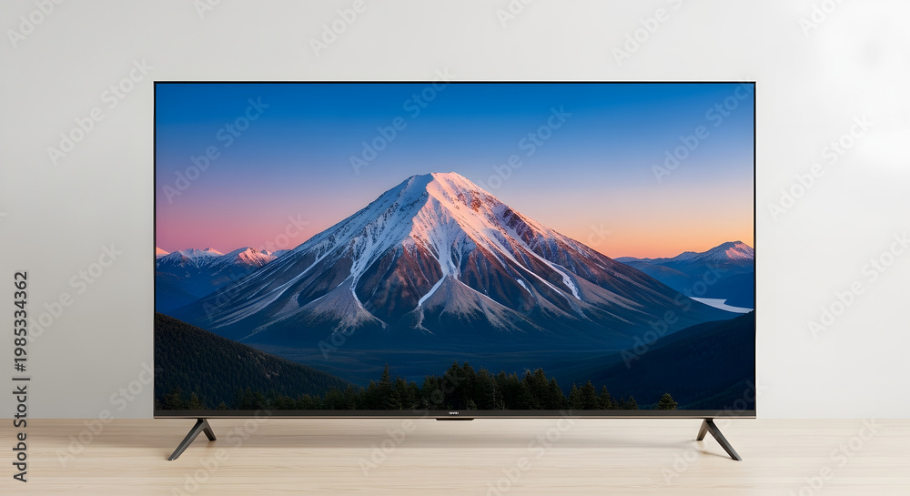 Fototapeta premium Mount Fuji landscape across autumn winter and spring with snow peak lake reflection and scenic nature view