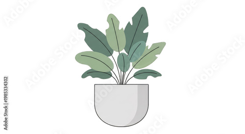 Vibrant Potted Plant with Lush Green Leaves in a Modern Pot