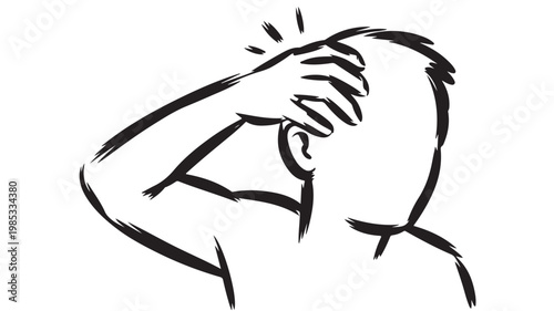 Man With Hand On Head Frustrated Isolated On White For Stress Concepts