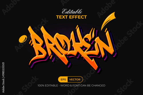 text effect broken graffiti