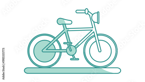 A bicycle securely mounted on a stationary indoor training roller Vector