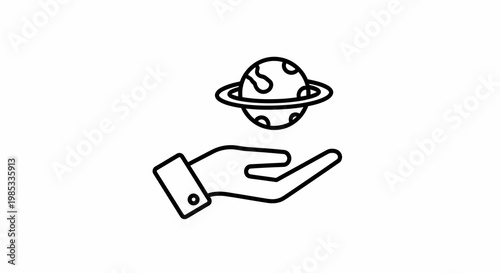 Hand holding a small planet earth.