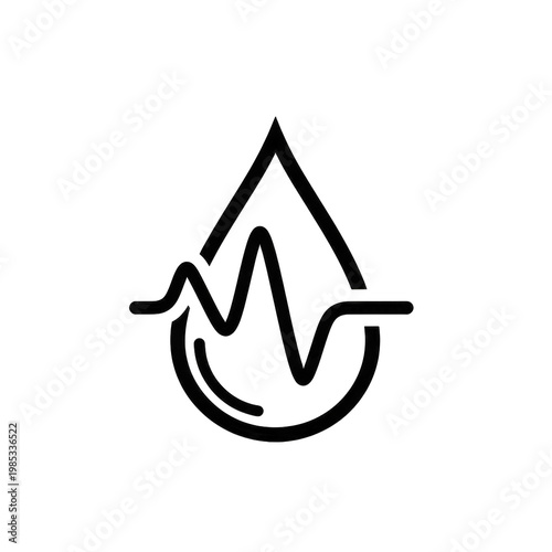 Water Drop Heartbeat Icon