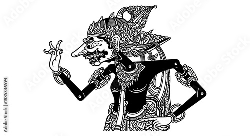 Traditional Indonesian Wayang Kulit Shadow Puppet