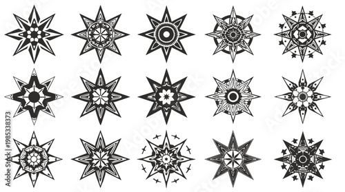 This striking black and white image features an abstract starburst shape. It's ideal for backgrounds, graphic design projects, or representing bursts 