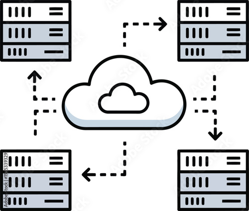 Cloud Computing Network Servers Data Transfer Connection