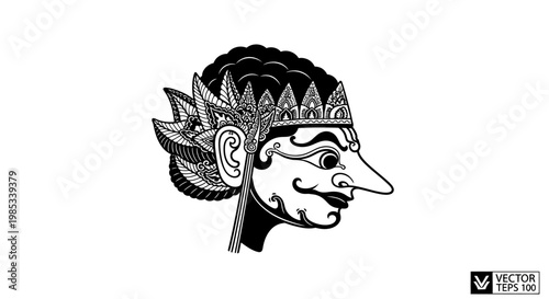 Traditional Wayang Kulit Puppet Head: Indonesian Cultural Icon