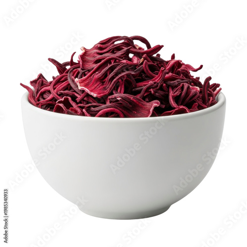 Bowl of dried hibiscus flowers