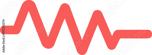 Red heartbeat line graph on white background