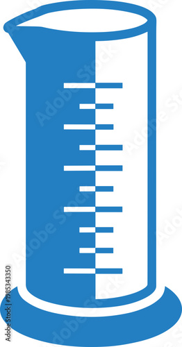 Blue Graduated Cylinder Icon - Science Laboratory Equipment