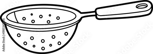 Simple Line Art Colander with Handle, Kitchen Utensil for Draining Food