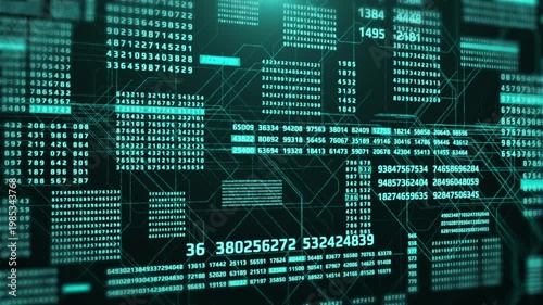 HUD Technology Futuristic Digital Decimal Encoder Data Sampling Simulation Smart Concept. UI Statistic Stream Line Information Status 4K Motion Background