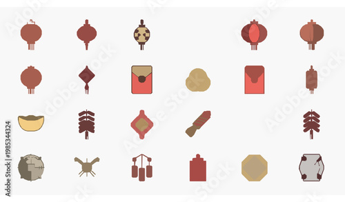 Autumn moon viewing forest – animals under full moon vector illustration