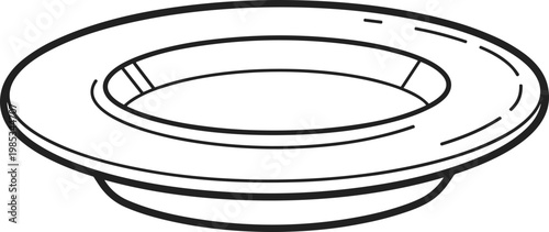 Outline drawing of a flange ring, simple industrial object, white background