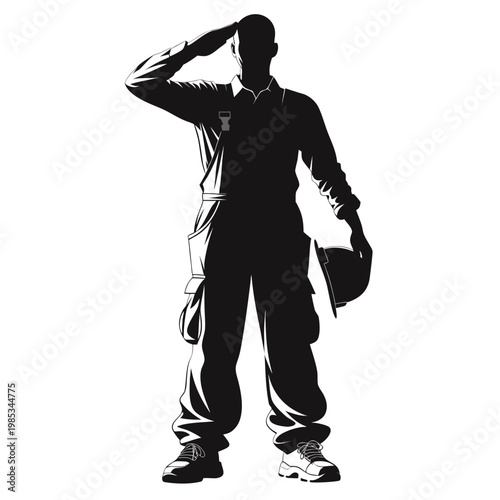Mechanic, worker, silhouette, black, illustration, industrial, laborer, technician, uniform, tools