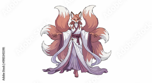Mythical Fox Spirit in Kimono.