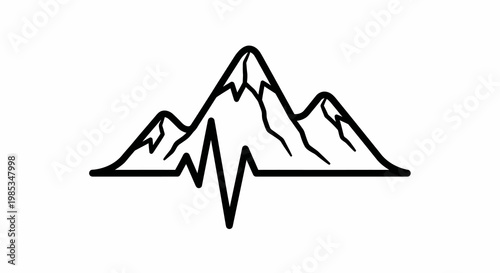 Mountain Range Landscape Icon Graphic.