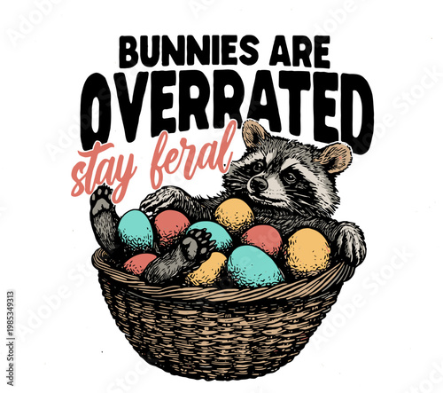 Raccoon in Easter Basket svg
