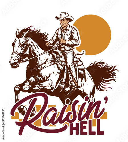 Cowboy on Horseback the spirit of the Wild West svg