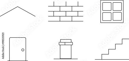 Architectural blueprint elements a collection of technical drawings and structural components