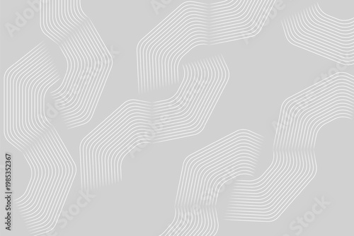Modern abstract white geometric lines on a light gray background texture