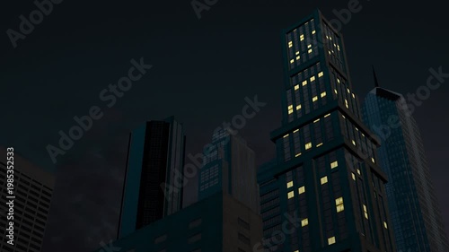 Urban Power Outage Creating Nighttime Blackout Scene