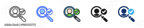 Candidate Search Icon Collection With Multiple Styles