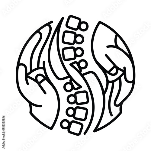 Simple Flat Vector Illustration of Chiropractor Spine Treatment .eps