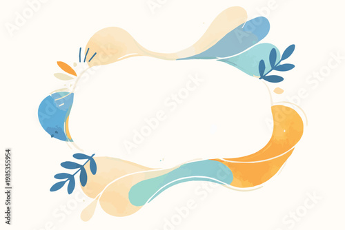 An aesthetic vector frame featuring fluid liquid shapes in full vibrant colors, designed with smooth curves and dynamic flow, creating a modern and eye catching decorative border.