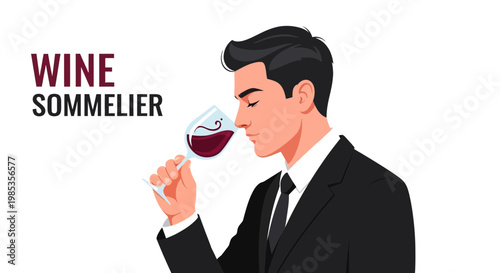 Wine Sommelier Tasting Red Wine Aroma Expertise